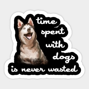 time with dog Sticker